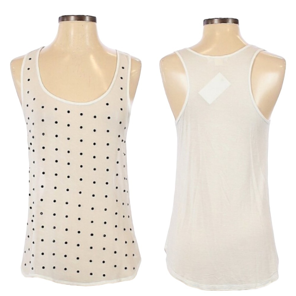 🌺 One Clothing Sheer Jewel Dotted Sleeveless Blouse NWT Size S